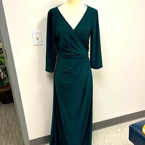 Dark green floor length wrap dress, never worn